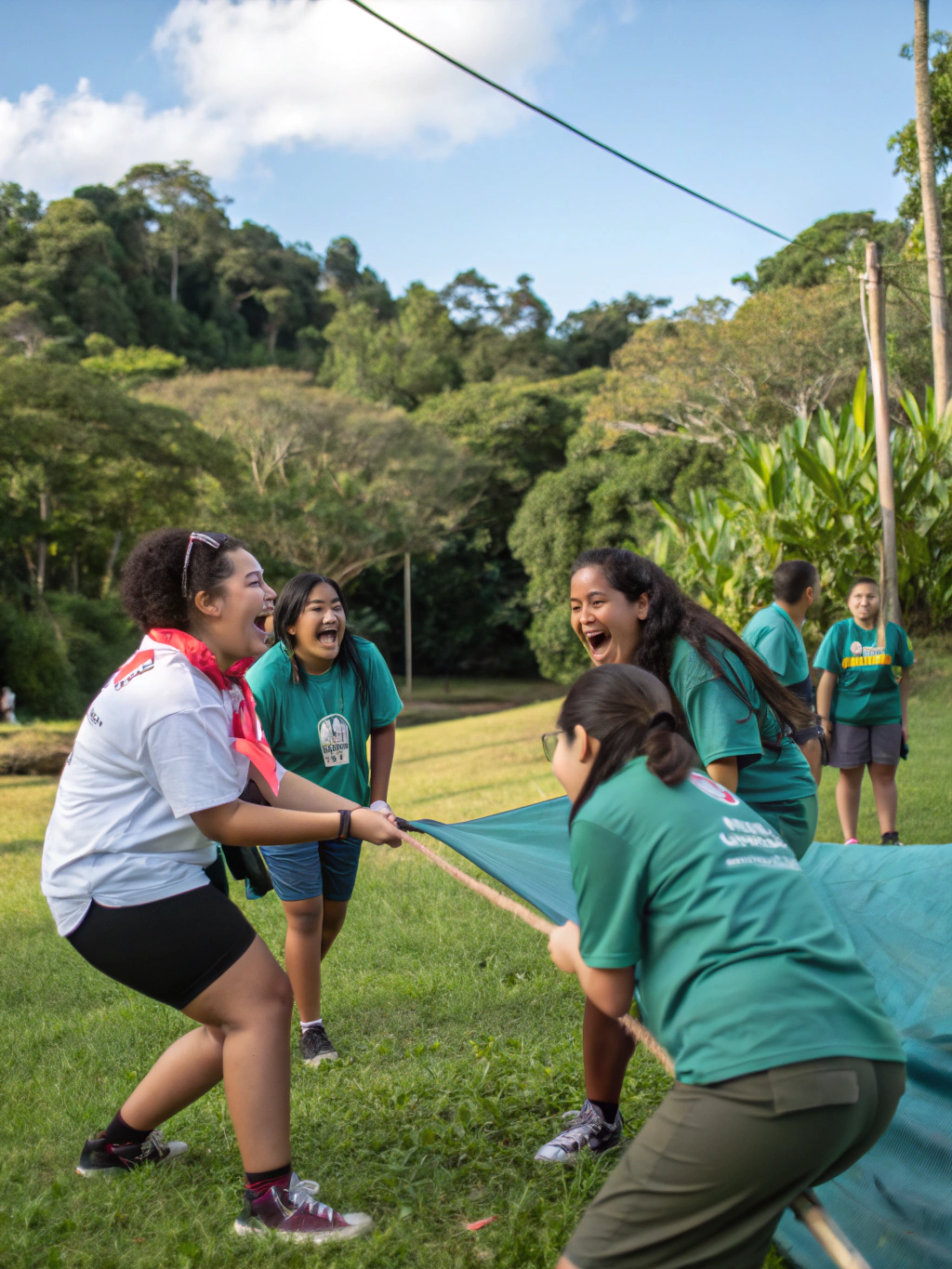 Youth Tribe members participating in high-energy summer camp activities